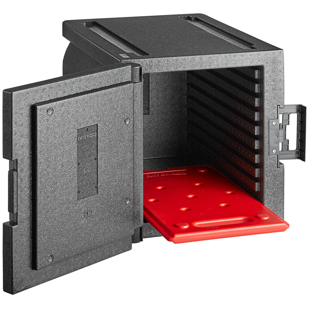 CaterGator Dash Black Front Loading EPP Insulated Food Pan Carrier with Hot Board 5 FullSize