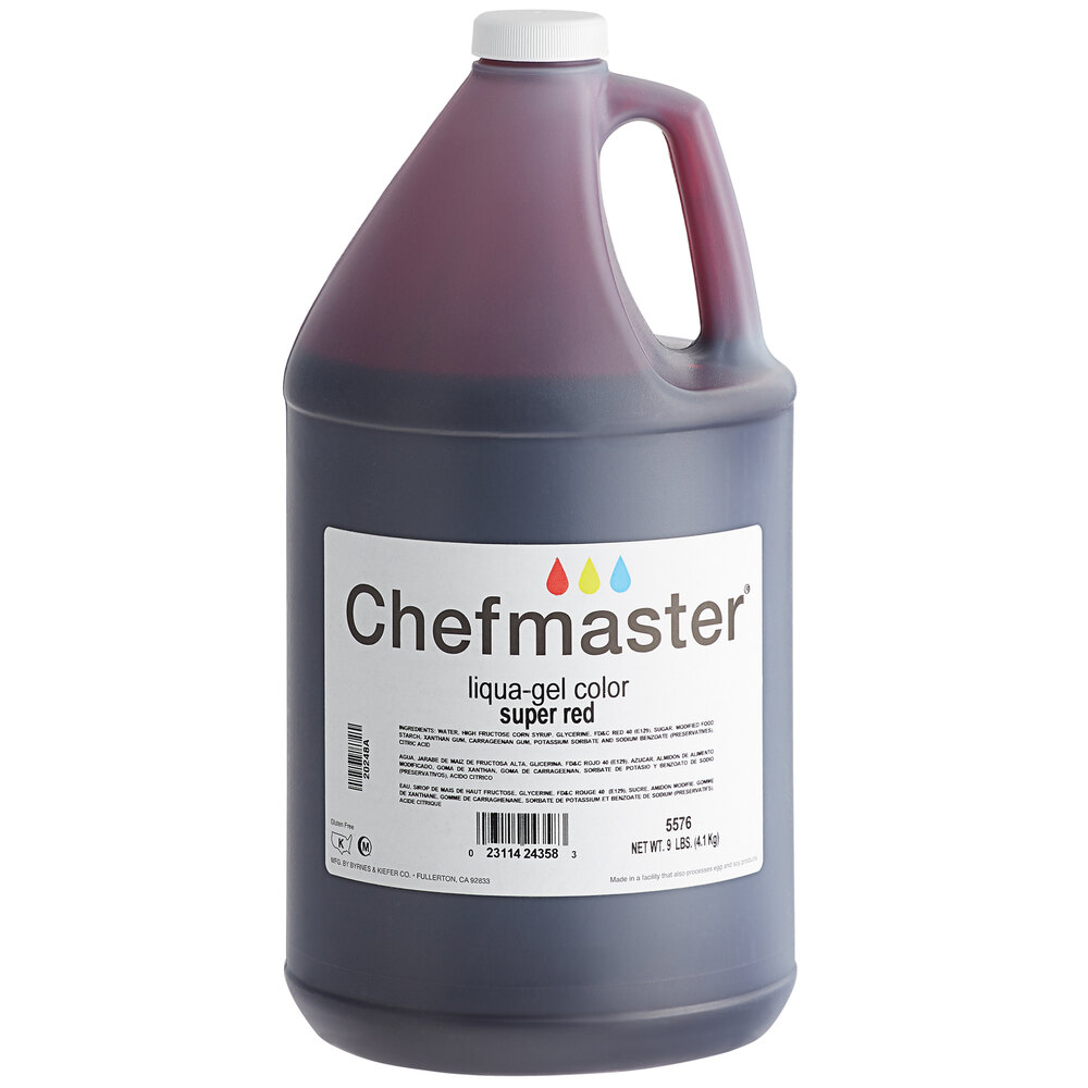 Chefmaster 1 Gallon Super Red LiquaGel Food Coloring