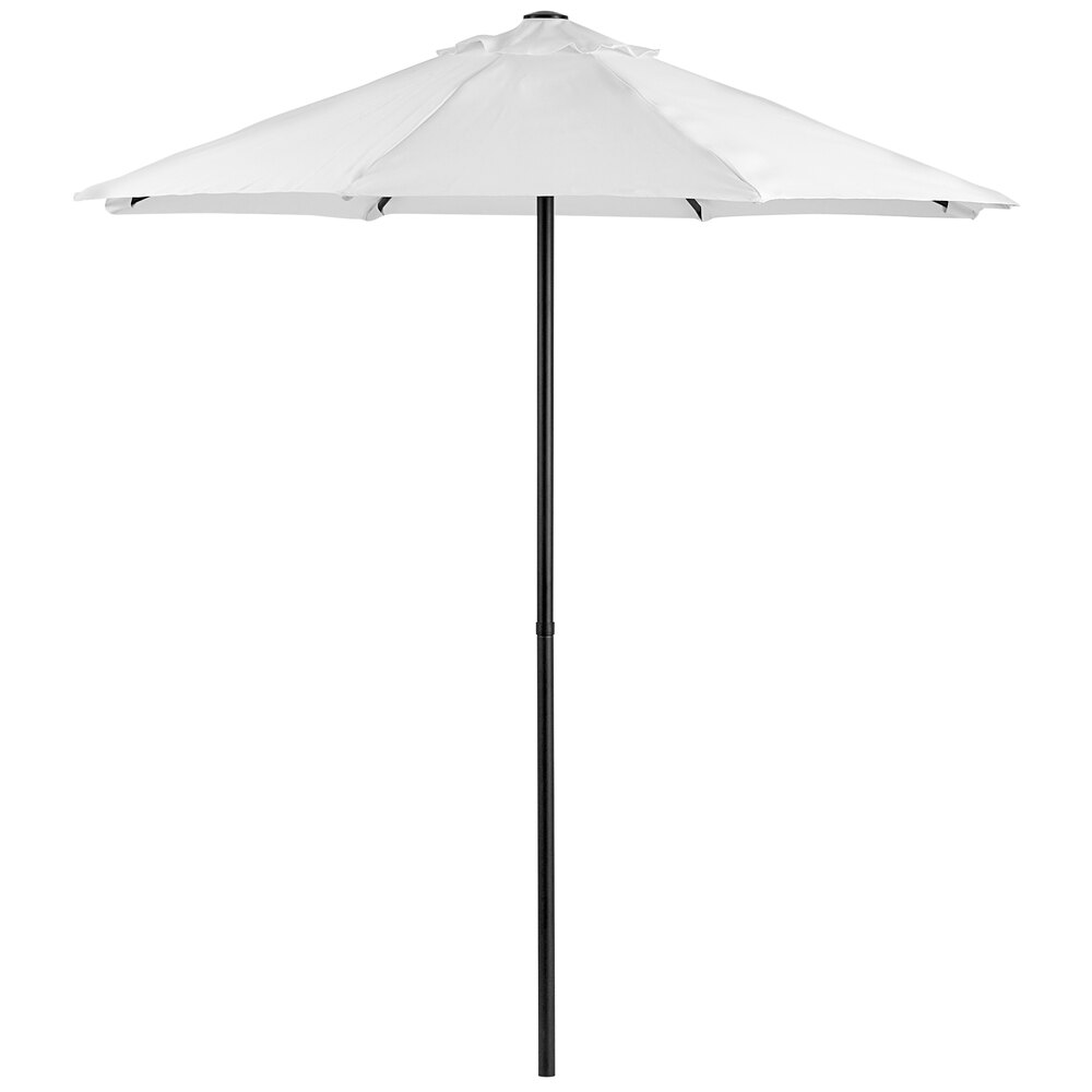 Lancaster Table & Seating 7 1/2' White Push Lift Steel Umbrella