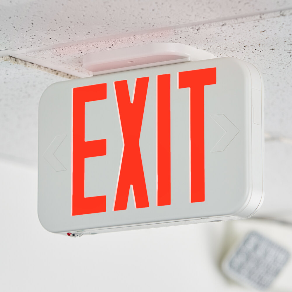 Red and Green LED Exit Sign with Adjustable Arrows and Ni-Cad
