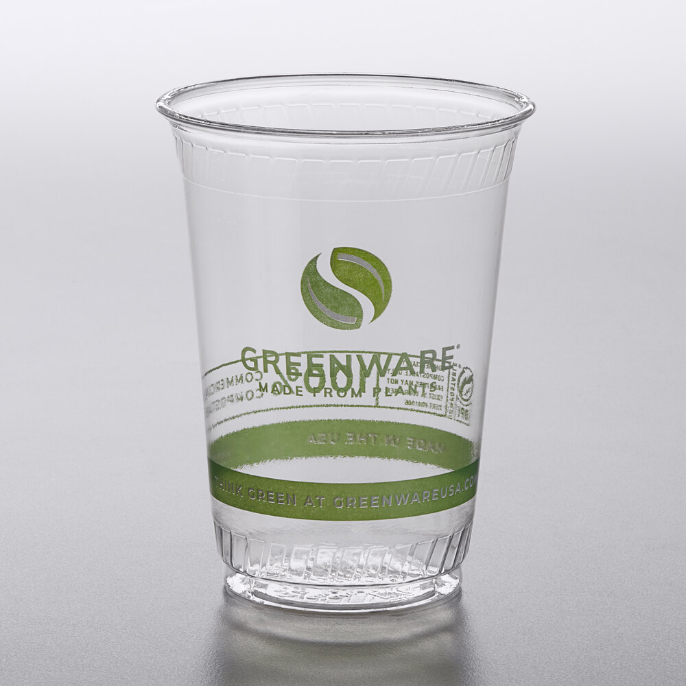 FabriKal GC10 Greenware 10 oz. Compostable Printed Plastic Cold Cup
