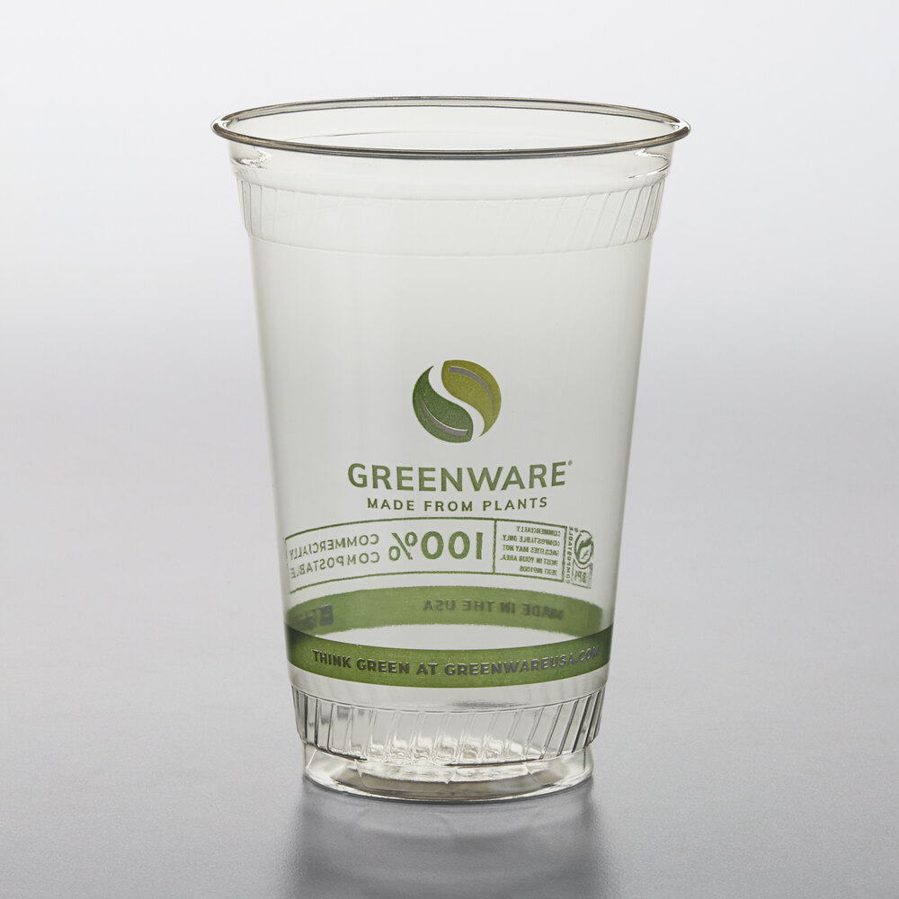 FabriKal GC20 Greenware 20 oz. Compostable Printed Plastic Cold Cup