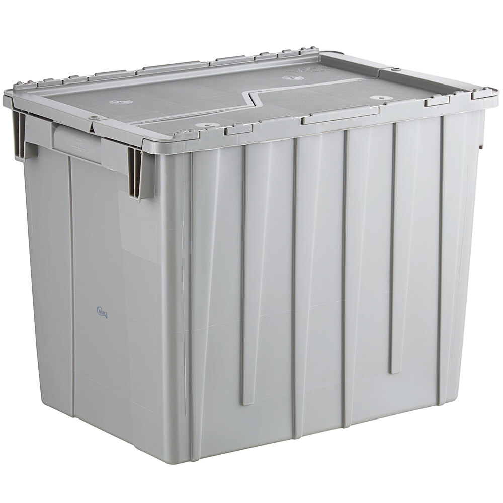 Choice 22" x 15" x 17" Large Stackable Grey Chafer Tote / Storage Box