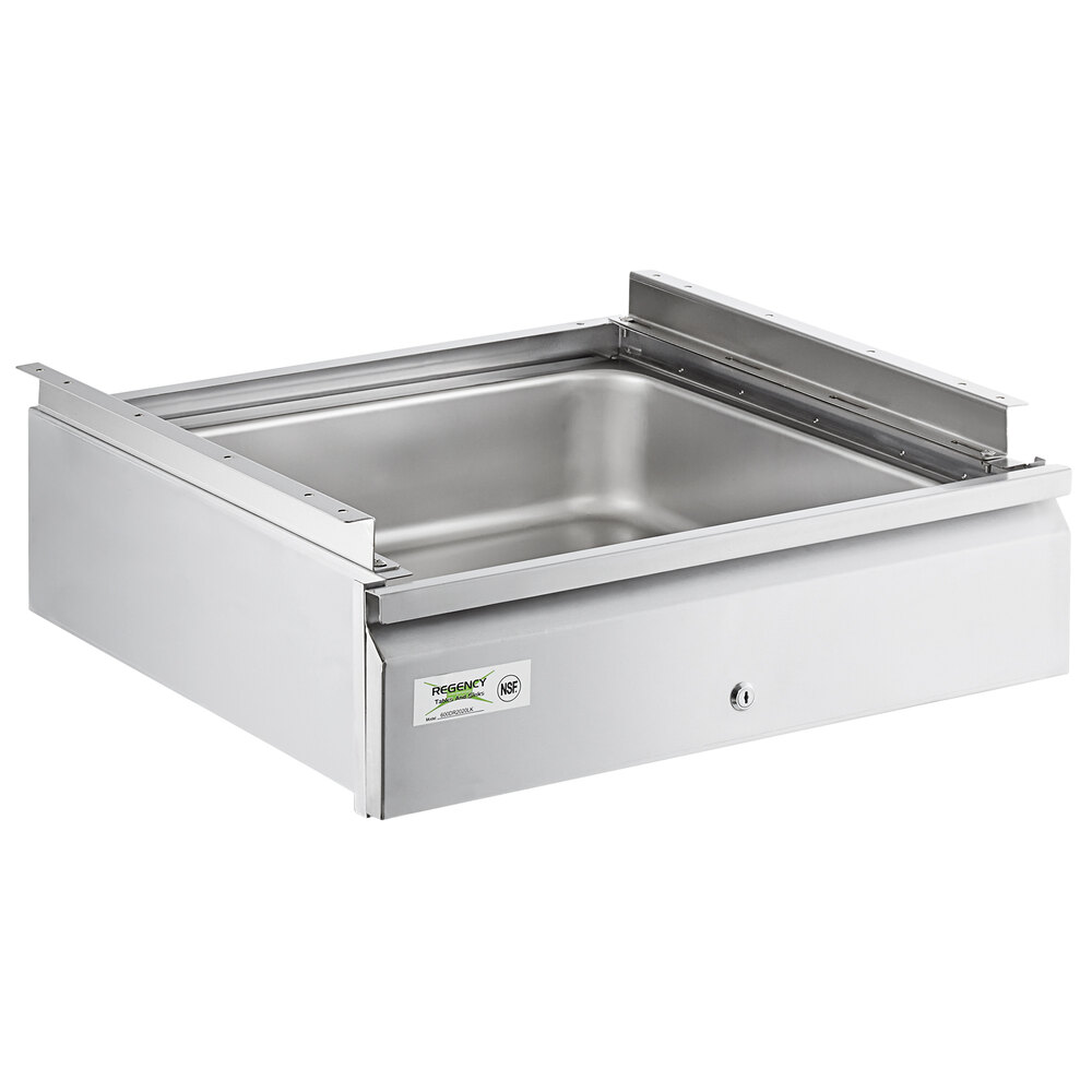 Regency 20 inch x 20 inch x 5 inch Self Closing Drawer with Stainless Steel Front and Locks