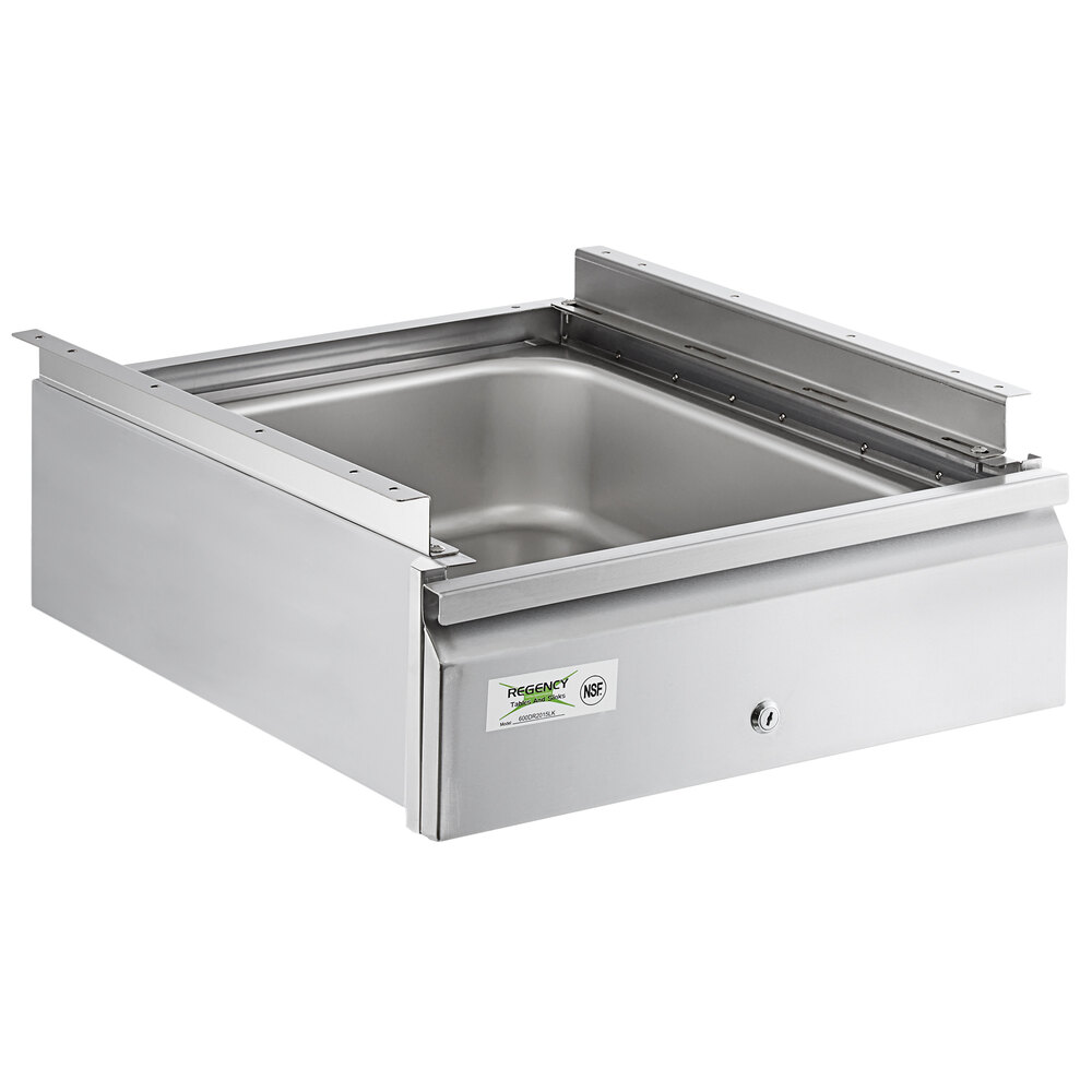Regency 20 inch x 15 inch x 5 inch Self Closing Drawer with Stainless Steel Front and Locks