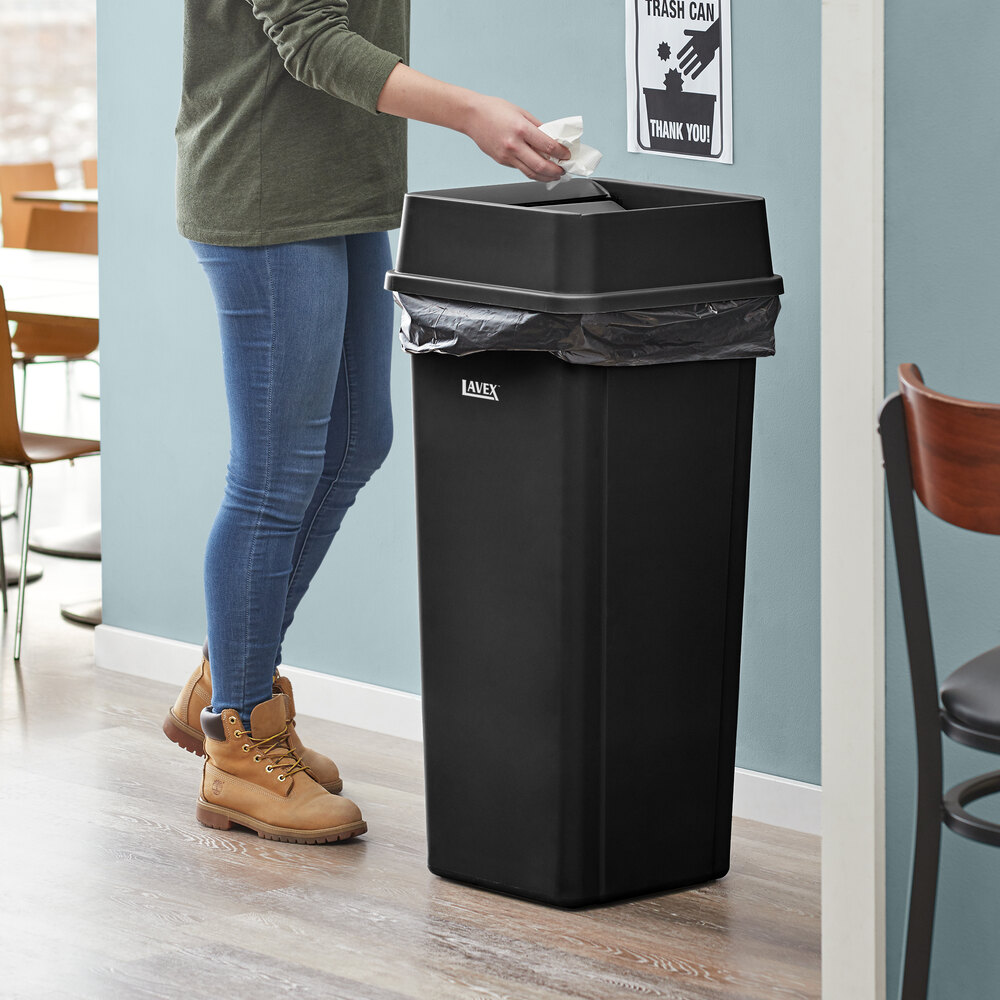 ドラム缶remakeBOX！ブラック 23 Gallon Black Square Trash Can with Drop Shot Lid