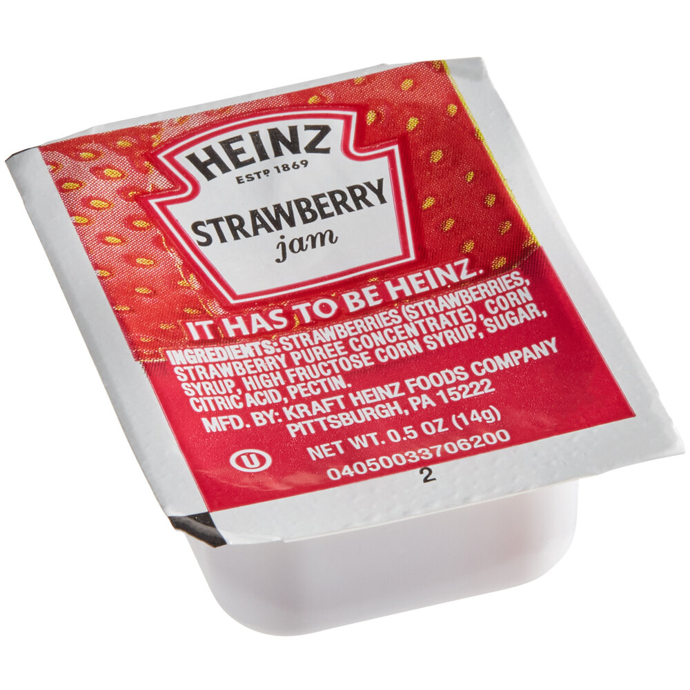 Heinz 0.5 oz. Strawberry Jam Portion Cups 200/Case