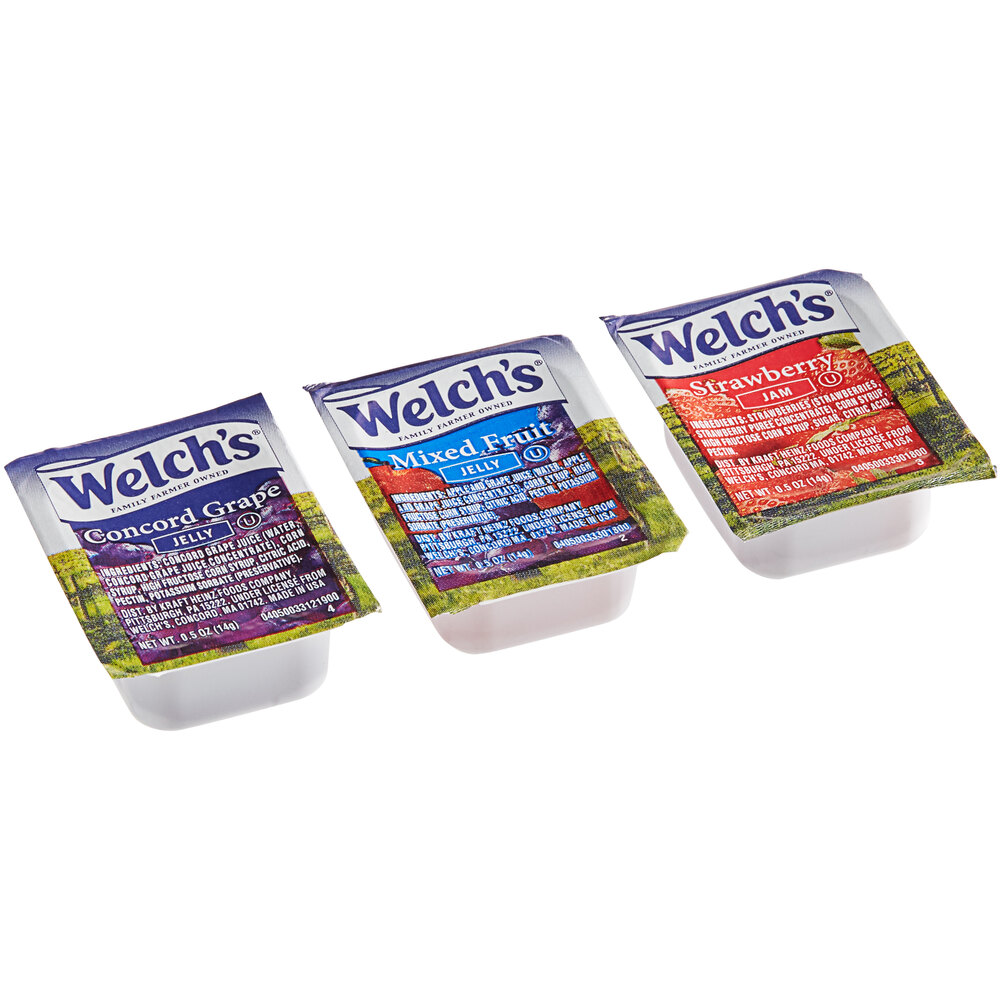 Welch's Jelly / Jam Portion Cups (3 flavors) 200/Case