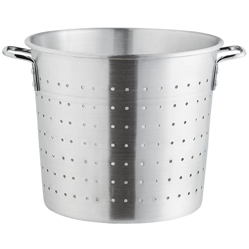 Choice 20 Qt. Tapered Aluminum Vegetable Colander with Handles