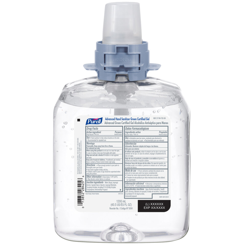 ソープ、ジェル Purell® Gel Hand Sanitizer (Advanced Green Certified) 4/Case