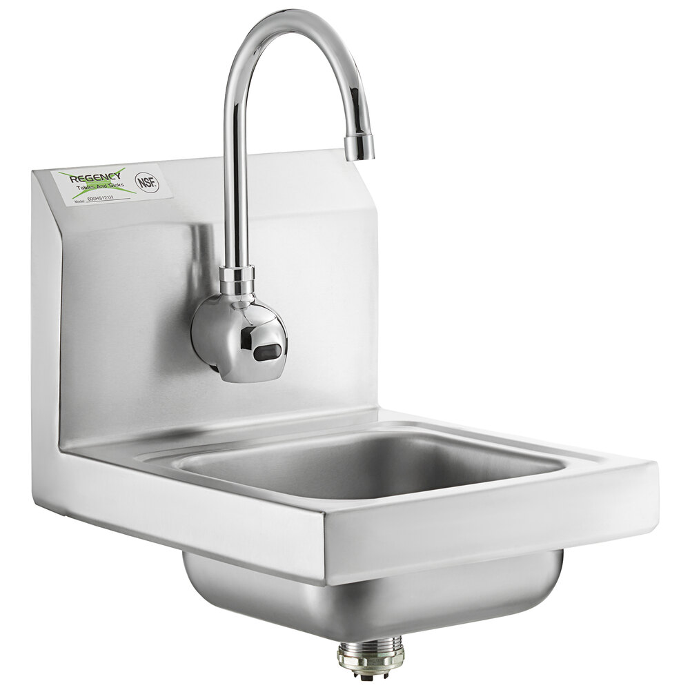 thumbnail image 2 of GSW HS-0810W Stainless Steel Wall Mount Hand Sink – 12" X 12" Single Compartment With Faucet, Mini Style 2 of 6