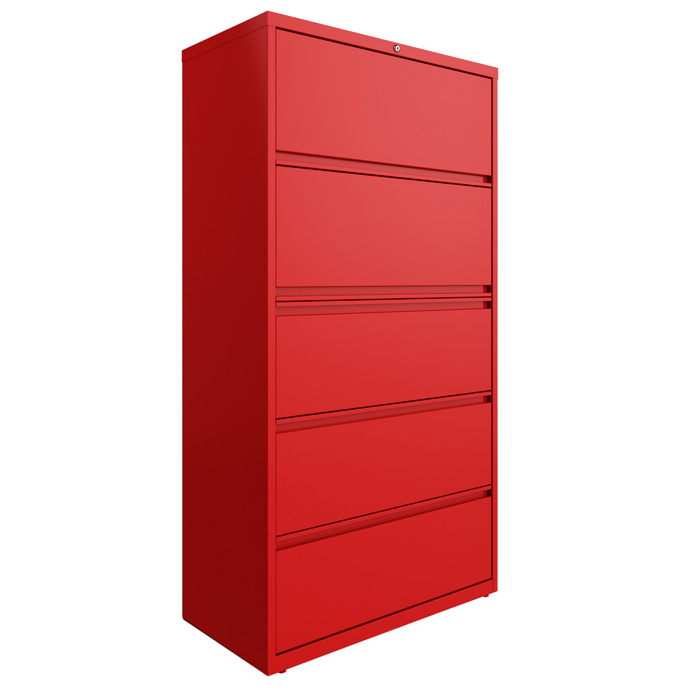 Hirsh Industries 24258 HL10000 Series Lava Red FiveDrawer Lateral File