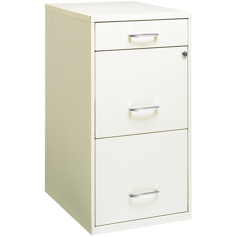 Hirsh Industries 19157 Space Solutions SOHO Pearl White ThreeDrawer