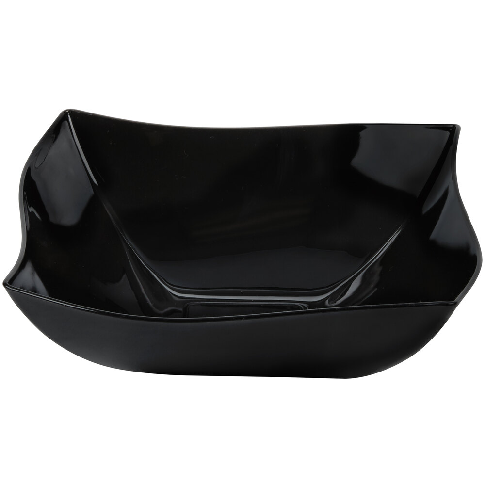 Fineline Wavetrends 132BK Black Plastic Serving Bowl 32 oz. 50/Case