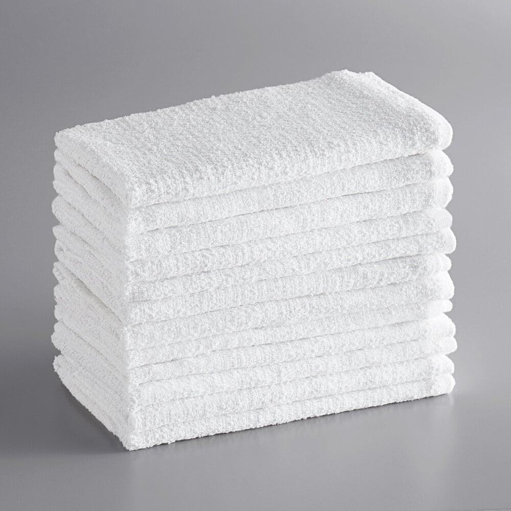 Wholesale Kitchen Towels - Terry Cotton, White, 16 x 19, 2 Packs