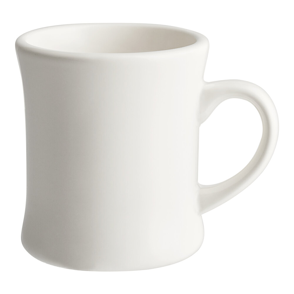 Acopa 12 oz. Customizable Ivory (American White) Victor Stoneware Coffee Mug  - 12/Pack