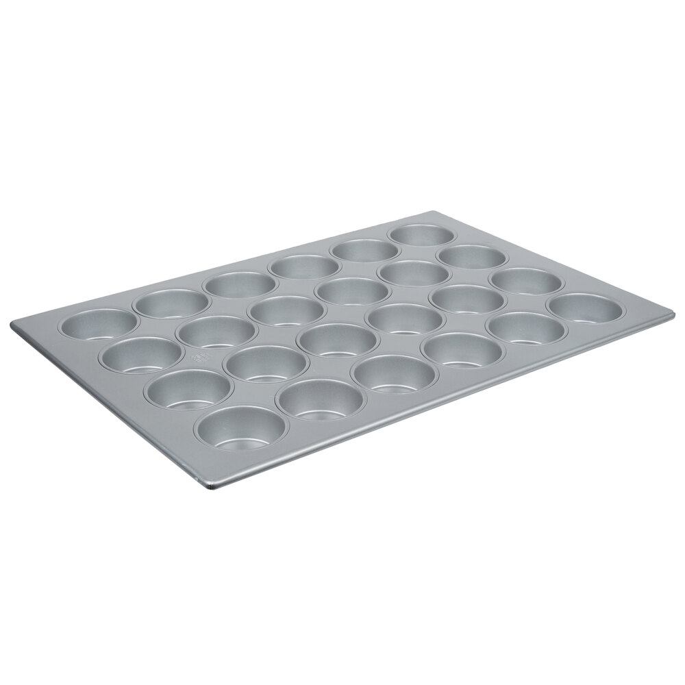 24 Cup 7 oz. Glazed Aluminized Steel Jumbo Muffin / Cupcake Pan 17 7/