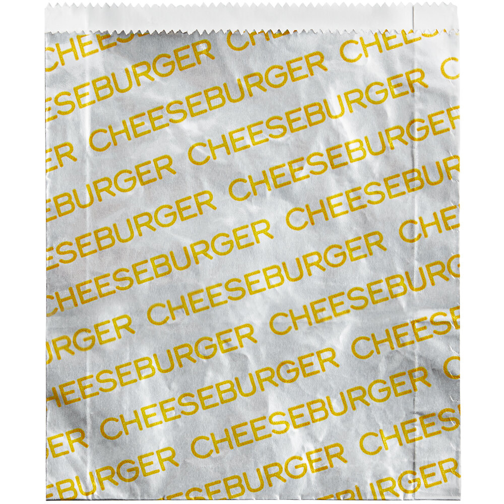 Carnival King 6 inch x 1 inch x 6 1/2 inch Large Cheeseburger Bag - 250/Case