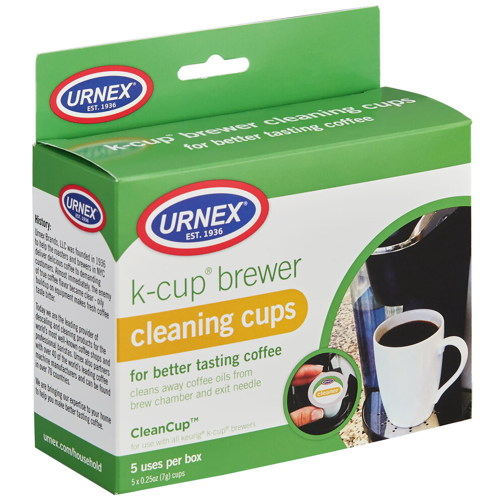 Urnex 25CLNCP57 KCup® Single Cup Coffee Brewer Cleaning Cups 5/Box