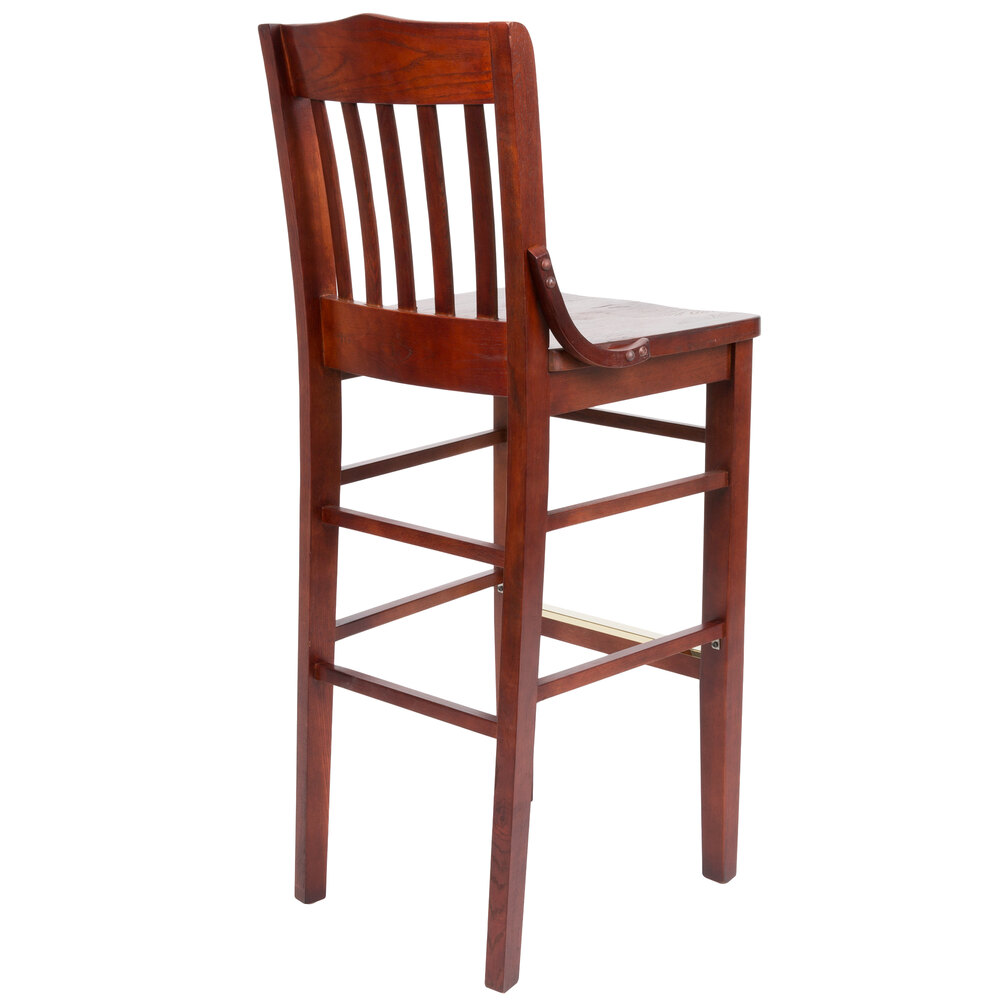 Lancaster Table & Seating Mahogany School House Bar Height Chair