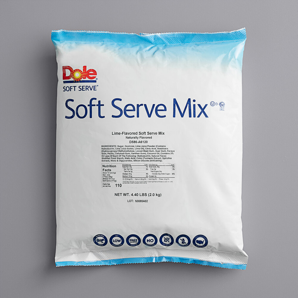 DOLE SOFT SERVE 4.4 lb. Lime Soft Serve Mix 4/Case