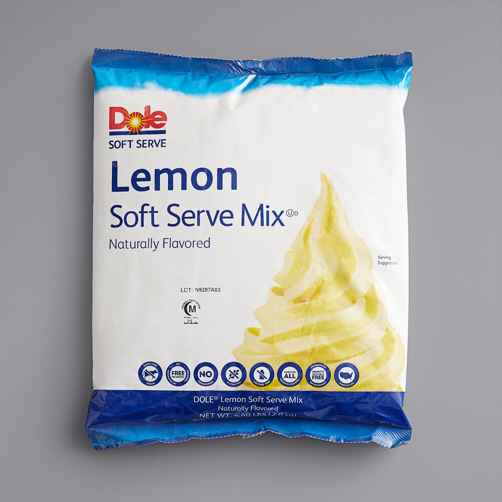 DOLE SOFT SERVE 4.4 lb. Lemon Soft Serve Mix 4/Case