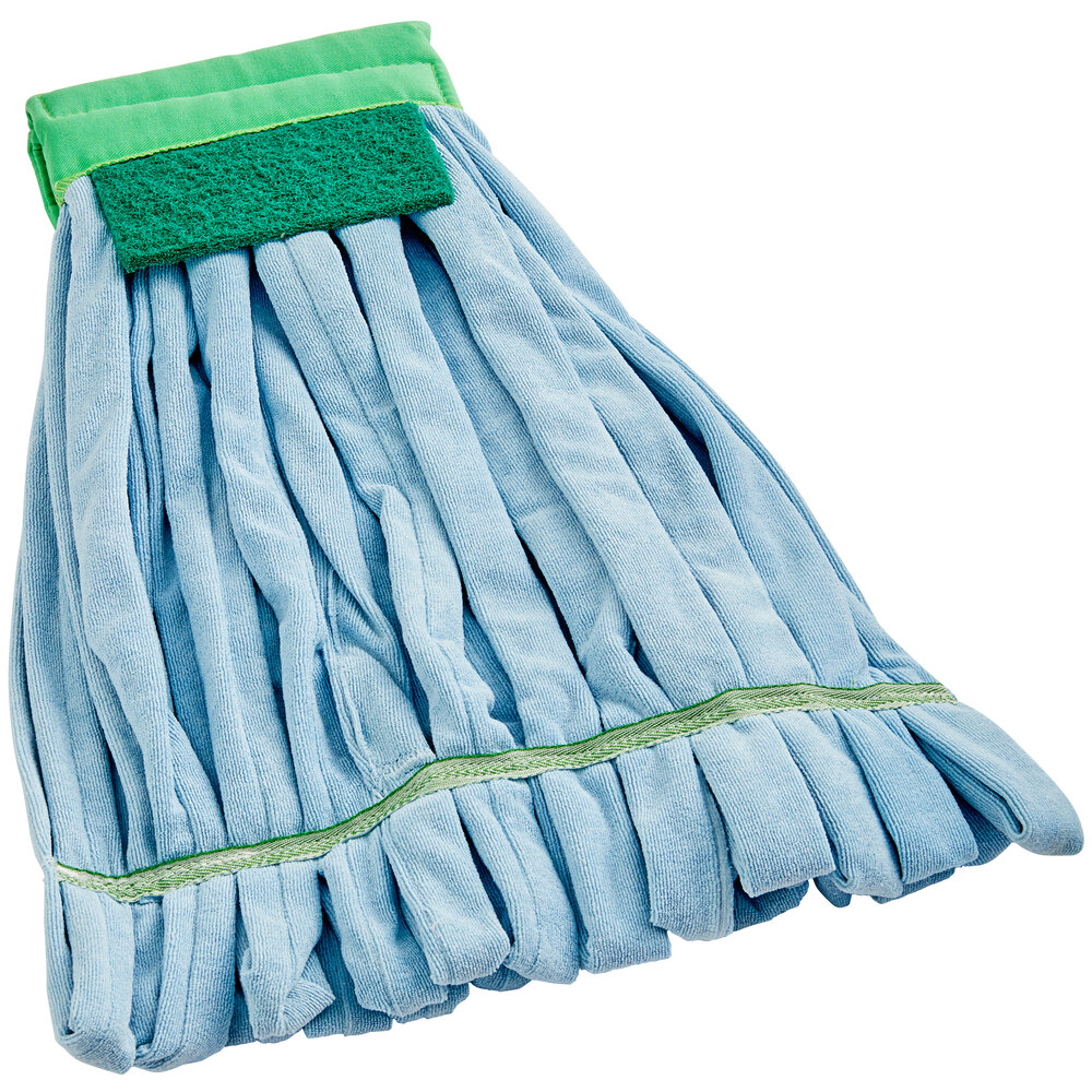 Lavex 18 oz. Blue Microfiber Tube Mop with 5" Green Headband