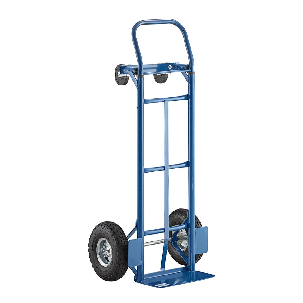 500 lb. Blue 2-in-1 Convertible Hand Truck With 10