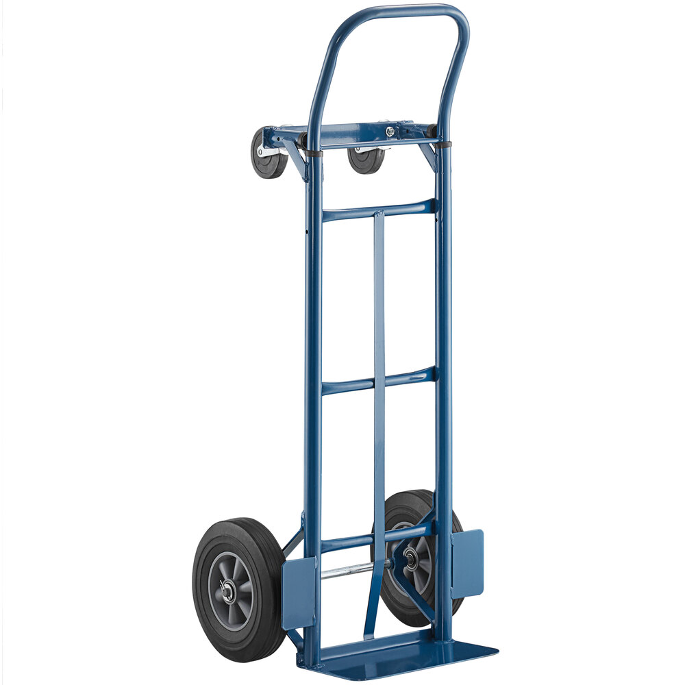 Lavex 500 lb. Blue 2in1 Convertible Hand Truck With 10" Solid Rubber