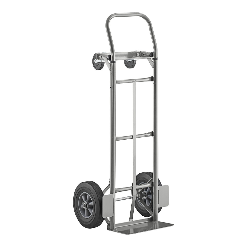 500 lb. Gray 2-in-1 Convertible Hand Truck With 10