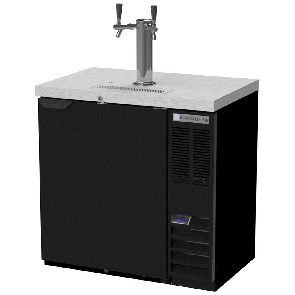 BeverageAir DD36HC1BALT Double Tap Kegerator Beer Dispenser with