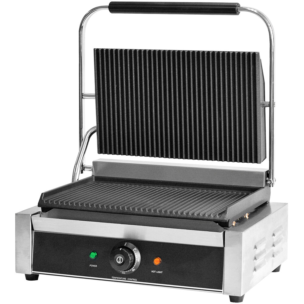 Global Solutions by Nemco GS1621 Panini / Sandwich Grill with Grooved