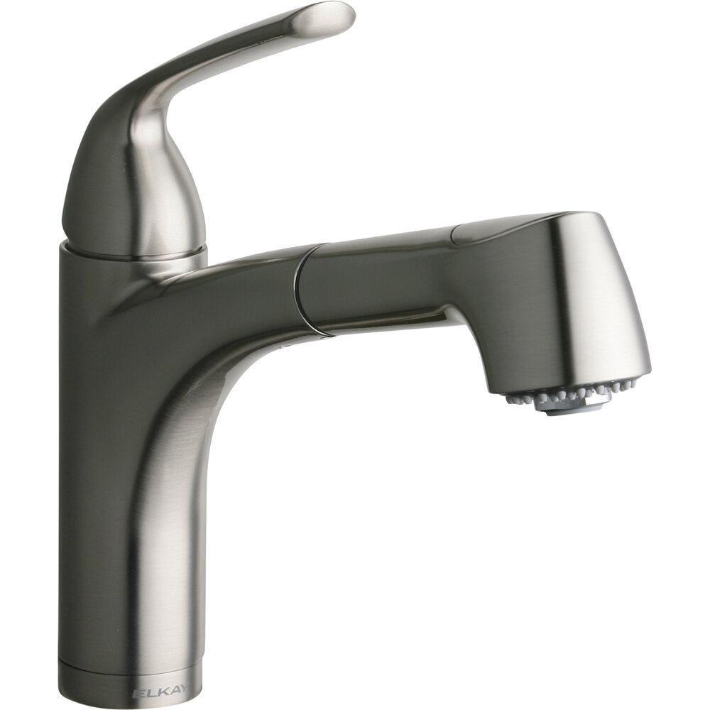 Elkay LKGT1042NK Gourmet Deck Mount Brushed Nickel Bar Faucet with Pull