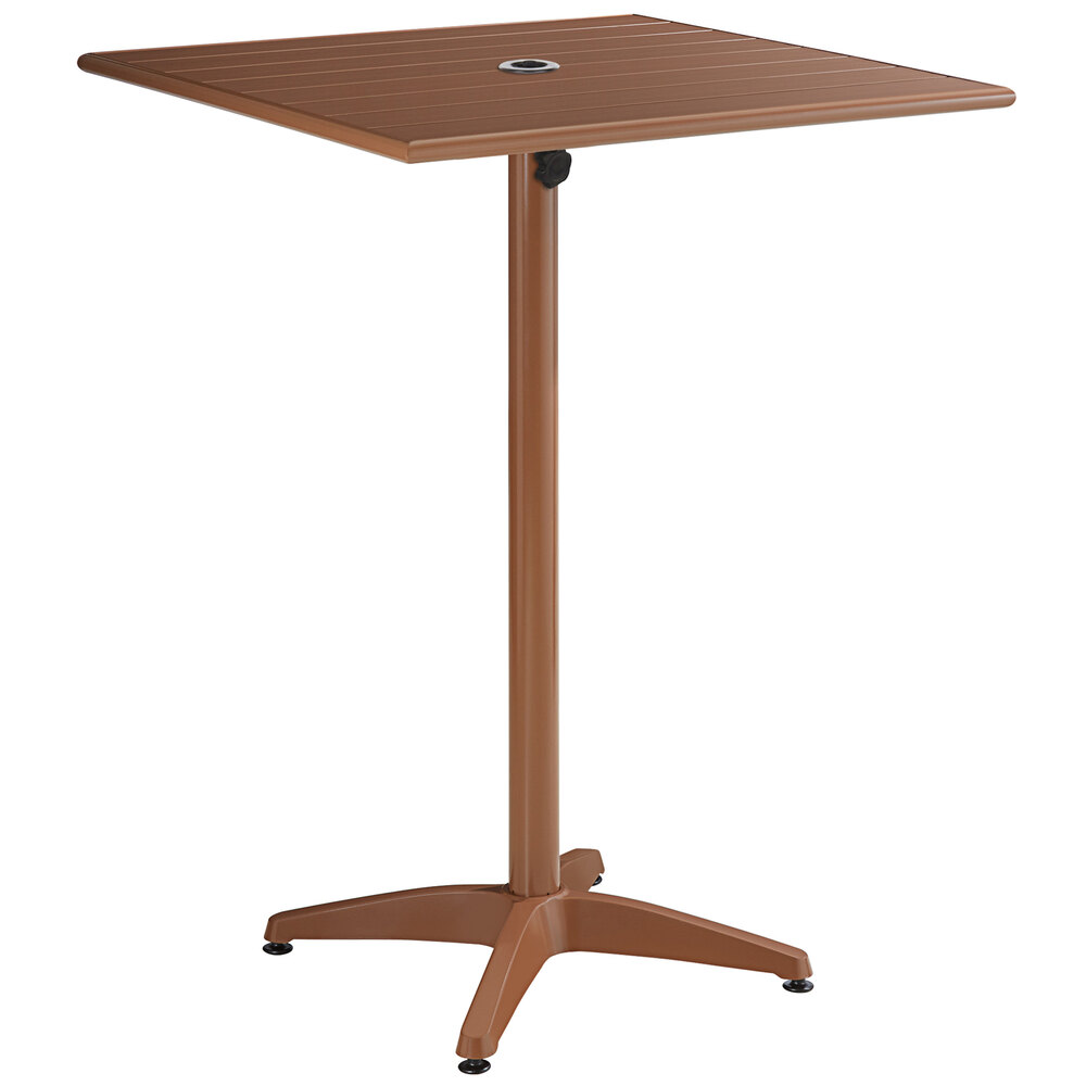 Hole 4 & x Outdoor Lancaster Bar Barstools Table Brown Height Aluminum Umbrella with Table Seating 32\