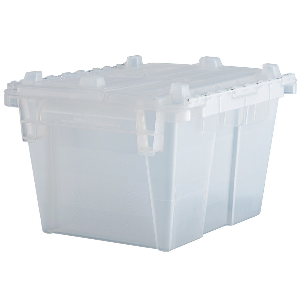 ORBIS FP143 CLEAR Attached Lid Container,40 lb. 