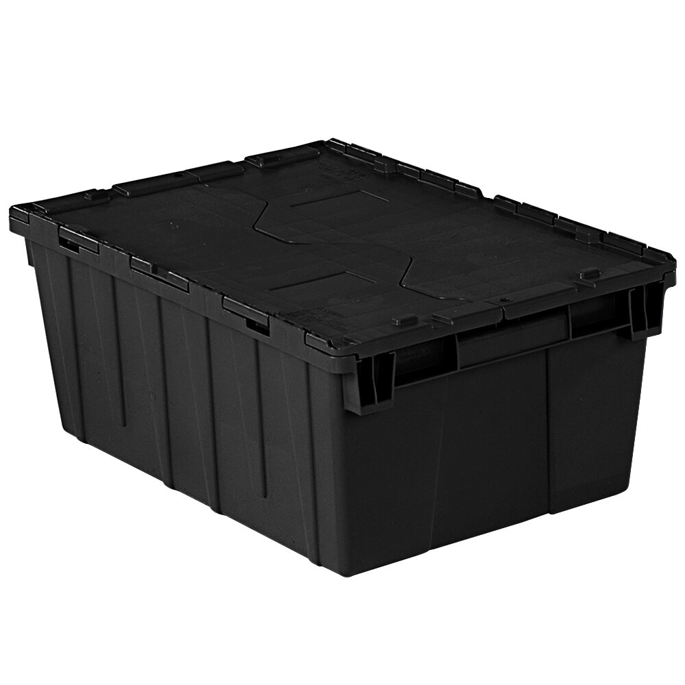Orbis FP143 21" x 15" x 9" StackNNest Flipak Black Industrial Tote