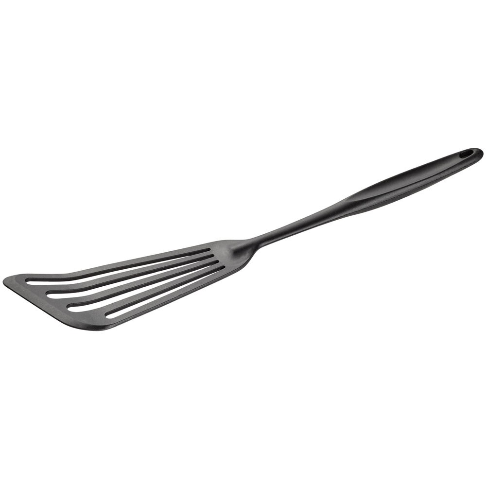 Black Silicone-Coated Stainless Steel Slotted Fish Spatula