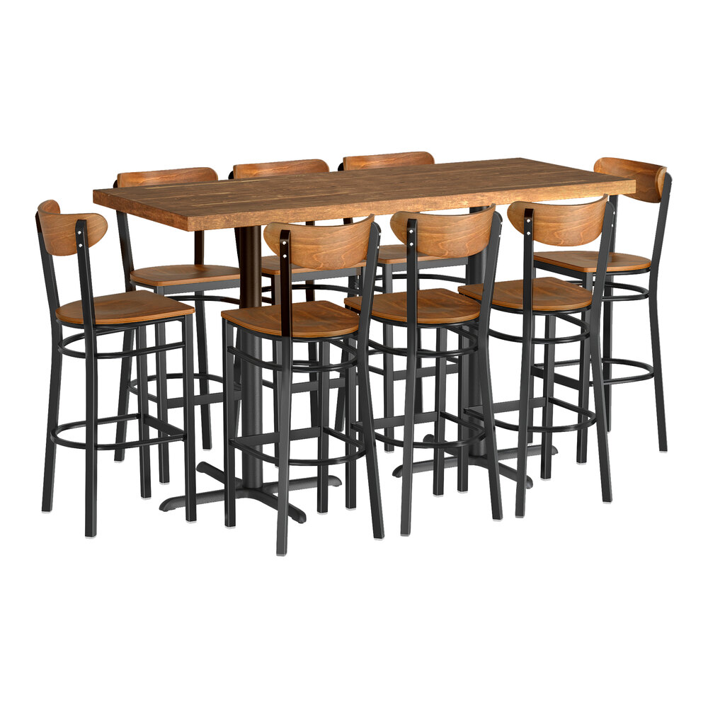 Lancaster Table & Seating 30" x 72" Bar Height Wood Vintage Butcher ...