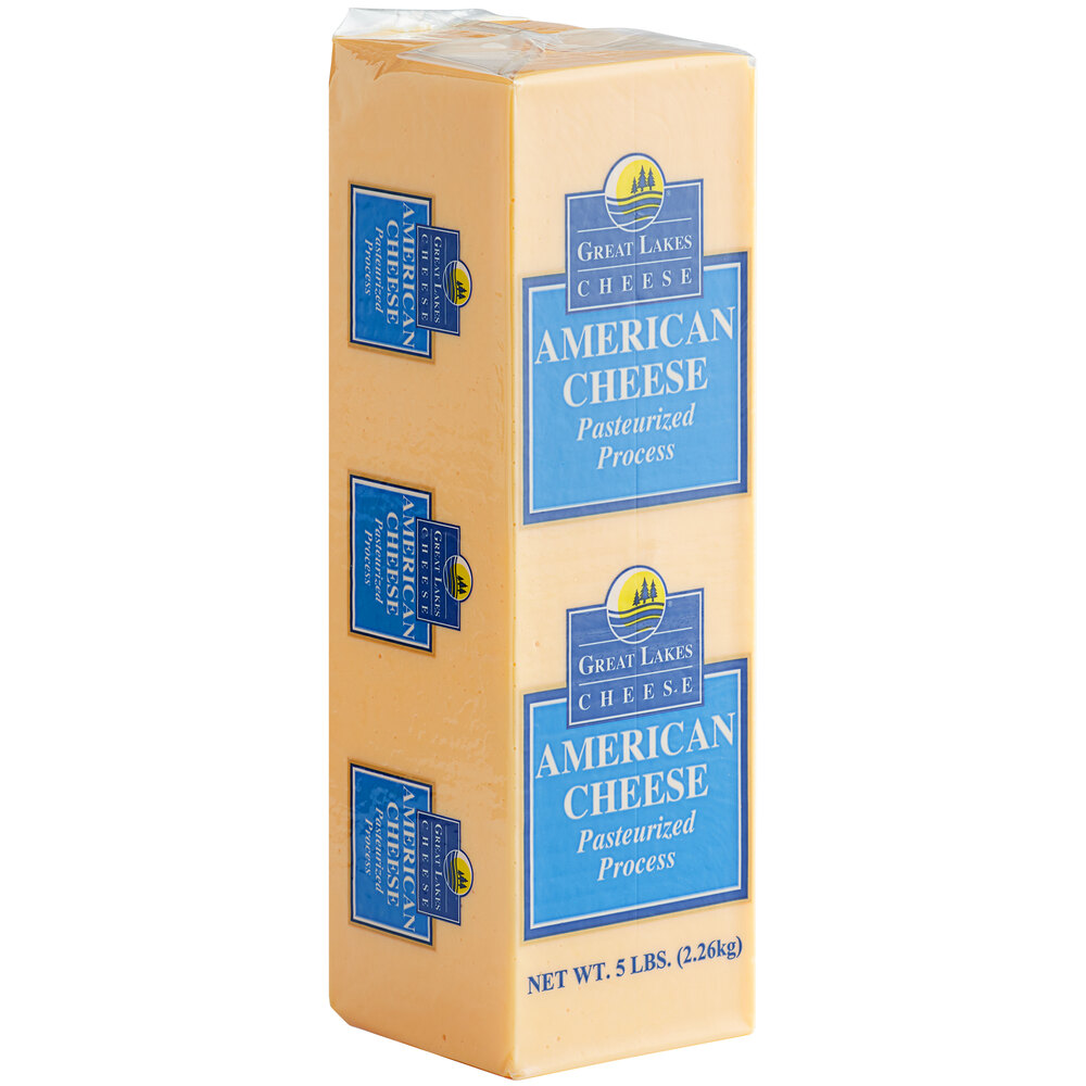 Great Lakes Cheese 5 lb. Yellow American Cheese Block 6/Case