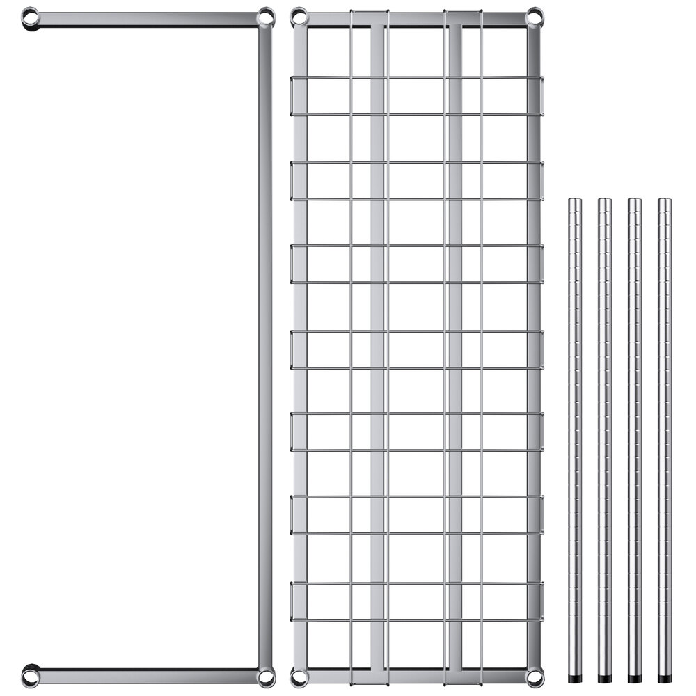 A Regency chrome wire keg rack with metal grids and rods.
