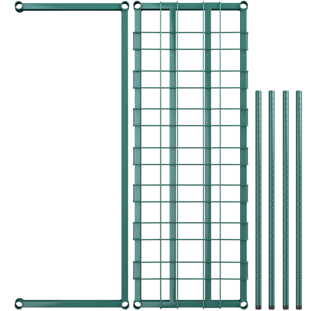 A green wire grid frame with four bars.