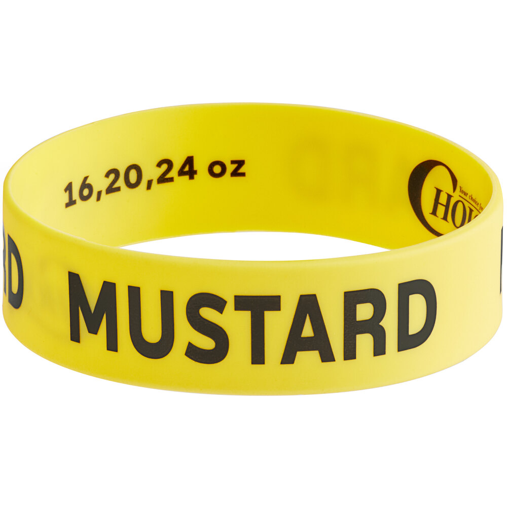 Choice "Mustard" Silicone Squeeze Bottle Label Band for 16, 20, and 24