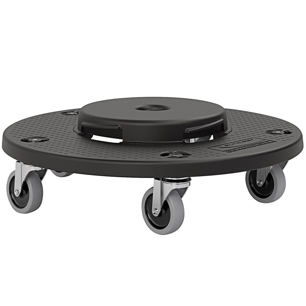 Suncast TCUDOLLY2 Black Resin Universal TwistOn Commercial Trash Can Dolly