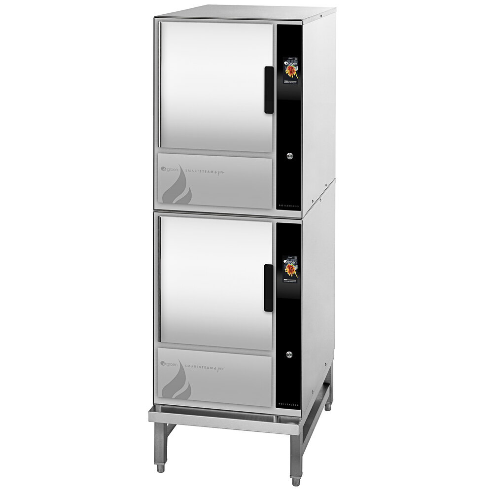 Groen (2) GSSP5GF SmartSteam Pro Stainless Steel Stacked Boilerless