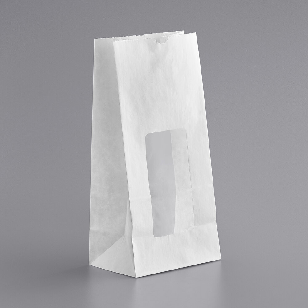 Choice 6" x 12 1/2" 8 lb. White Paper Cookie / Coffee / Donut Bag with ...