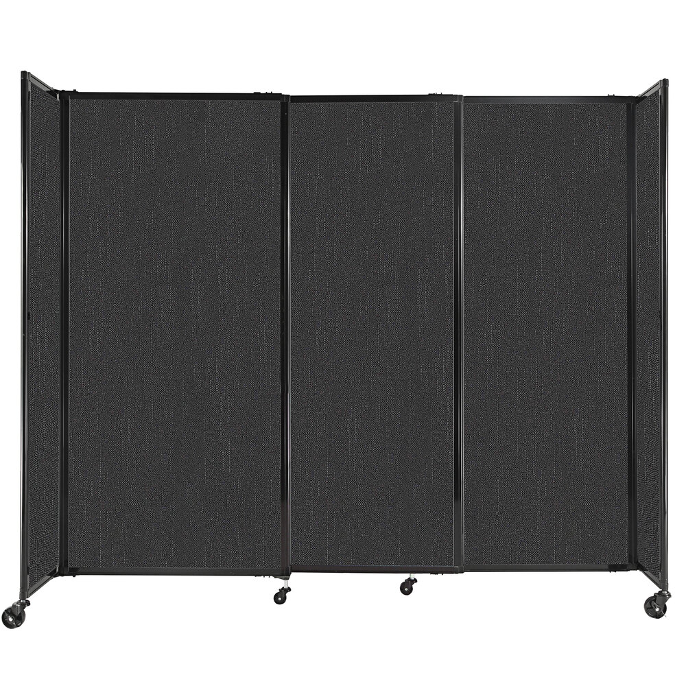 Versare 1472302 Black StraightWall Sliding Room Divider 7' 2" x 6'