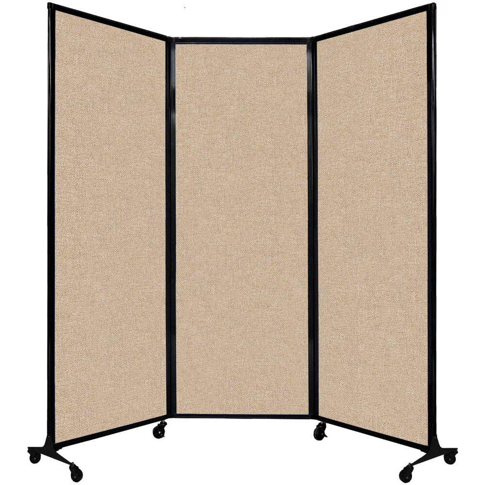 Versare 1822141 Beige QuickWall Folding Portable Room Divider 8' 4