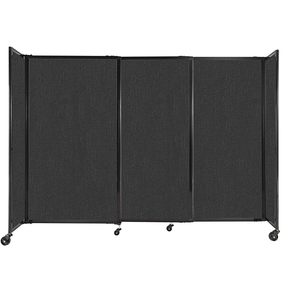 Versare 1460302 Black StraightWall Sliding Room Divider 7' 2" x 5'