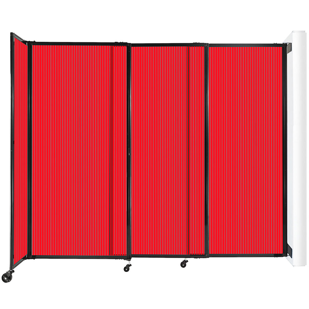 Versare 7572308 Red Poly StraightWall WallMounted Sliding Room Divider