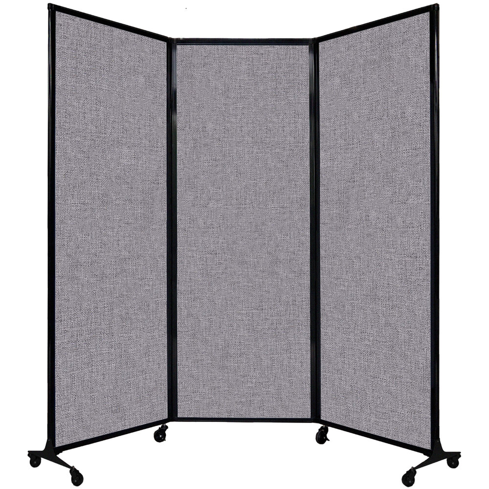 Versare 1822148 Cloud Gray QuickWall Folding Portable Room Divider 8' 4" x 7' 4"
